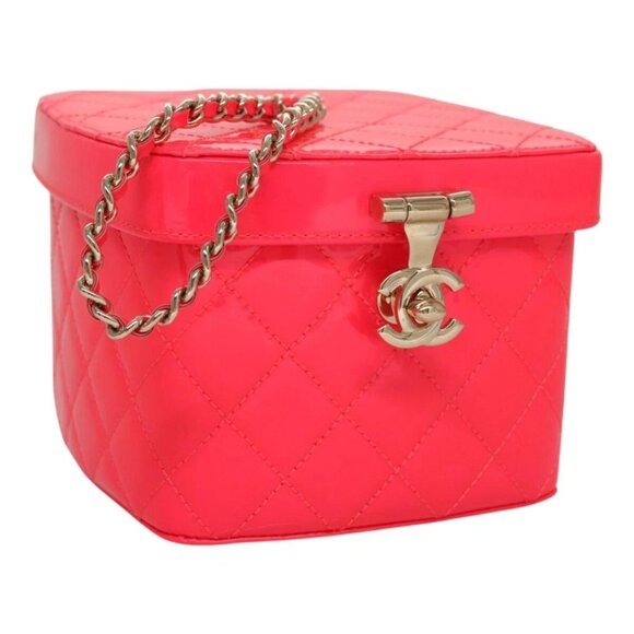 CHANEL Vanity Cosmetic Pouch Enamel Pink CC - Picture 1 of 15